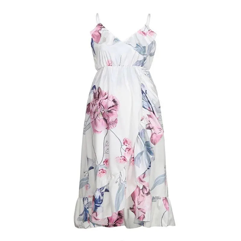 Maternity Ruffle Maxi Dress