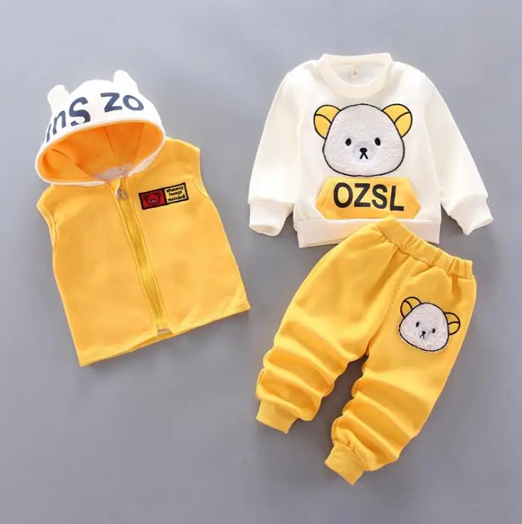 Baby Fleece Hooded Outfit Set