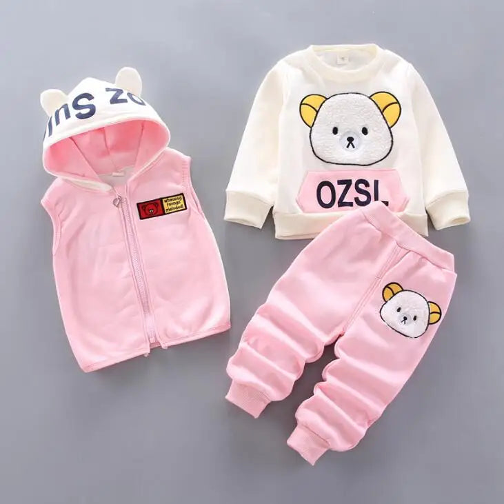 Baby Fleece Hooded Outfit Set