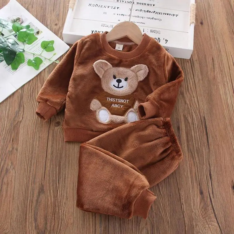 Baby Fleece Hooded Outfit Set
