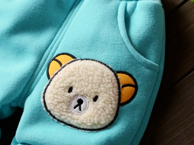 Baby Fleece Hooded Outfit Set