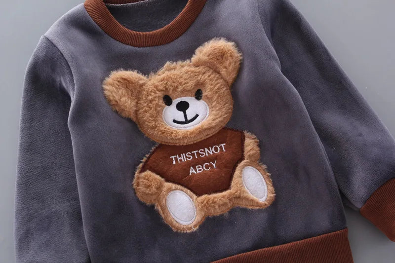 Baby Fleece Hooded Outfit Set