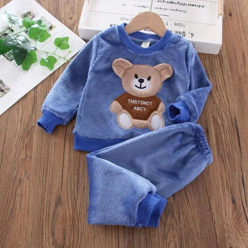 Baby Fleece Hooded Outfit Set