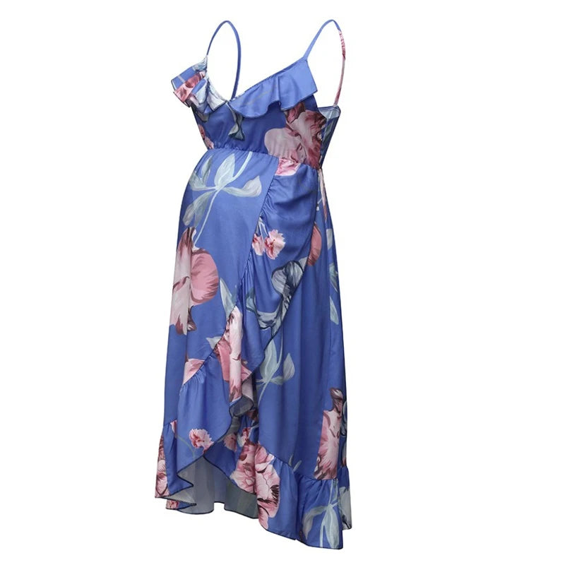 Maternity Ruffle Maxi Dress