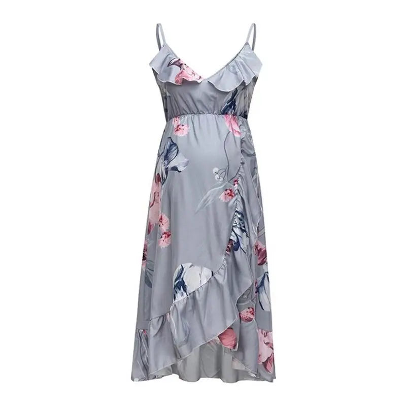 Maternity Ruffle Maxi Dress