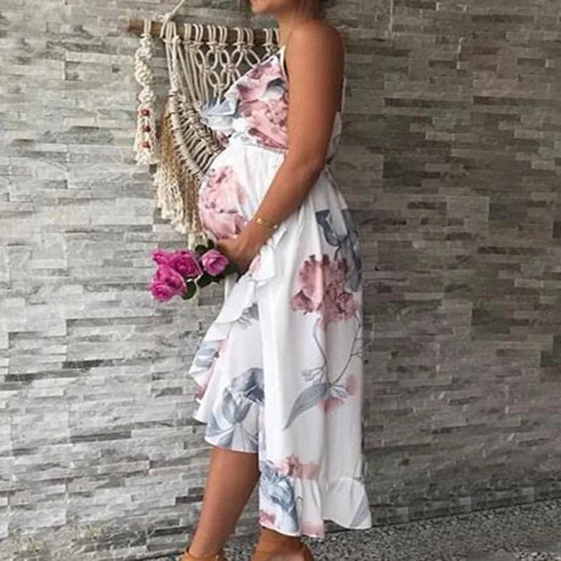 Maternity Ruffle Maxi Dress