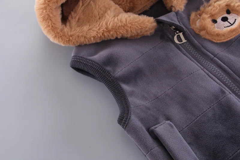 Baby Fleece Hooded Outfit Set