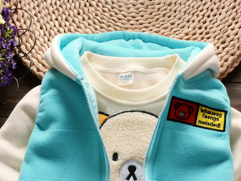 Baby Fleece Hooded Outfit Set