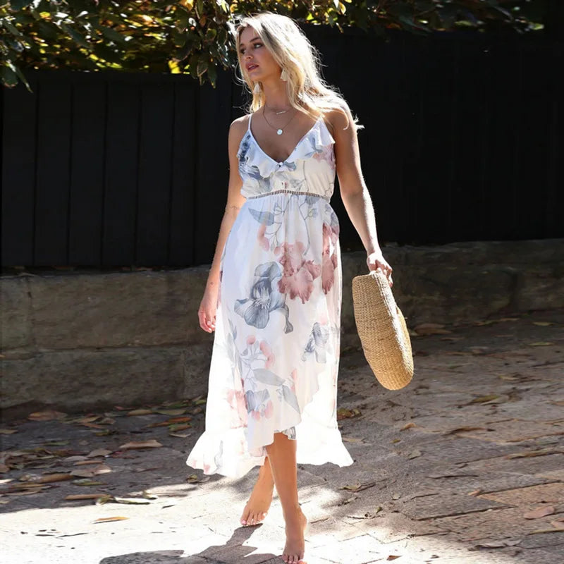 Maternity Ruffle Maxi Dress