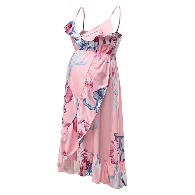 Maternity Ruffle Maxi Dress