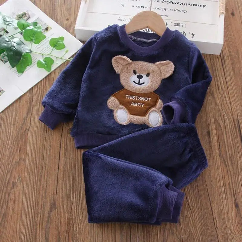 Baby Fleece Hooded Outfit Set