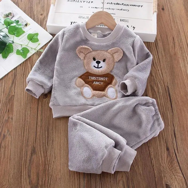 Baby Fleece Hooded Outfit Set