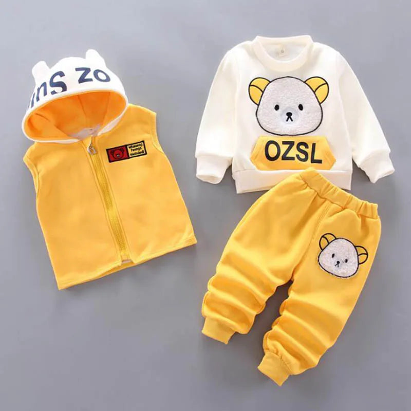 Baby Fleece Hooded Outfit Set