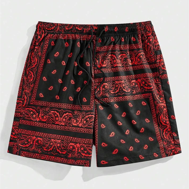 Men's Hawaiian Print Swim Trunks