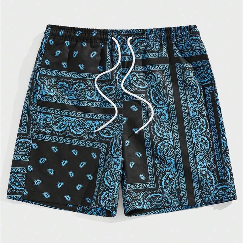 Men's Hawaiian Print Swim Trunks