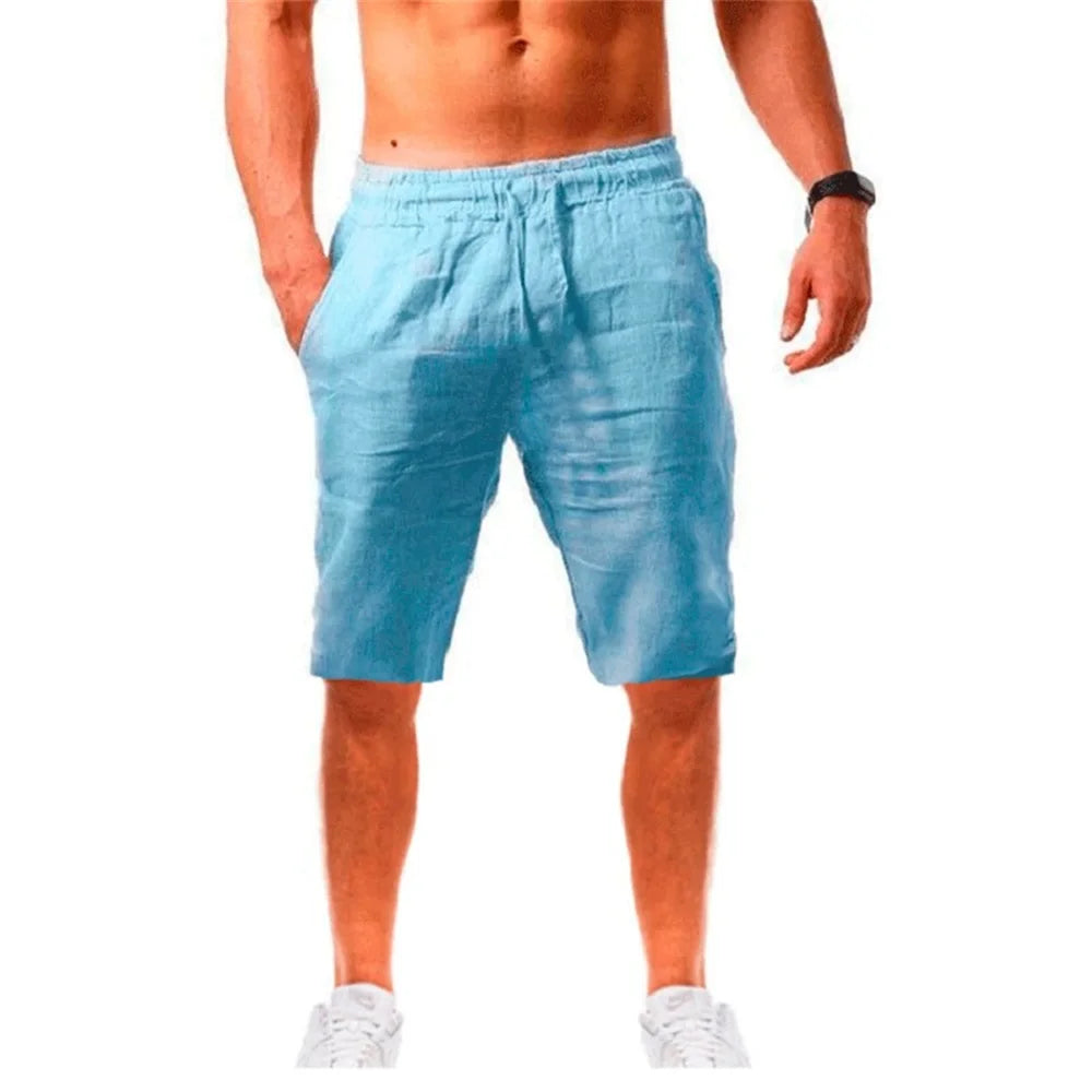 Men's Cotton Linen Drawstring Shorts