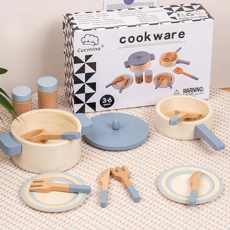 Wooden Kids Kitchen Play Set