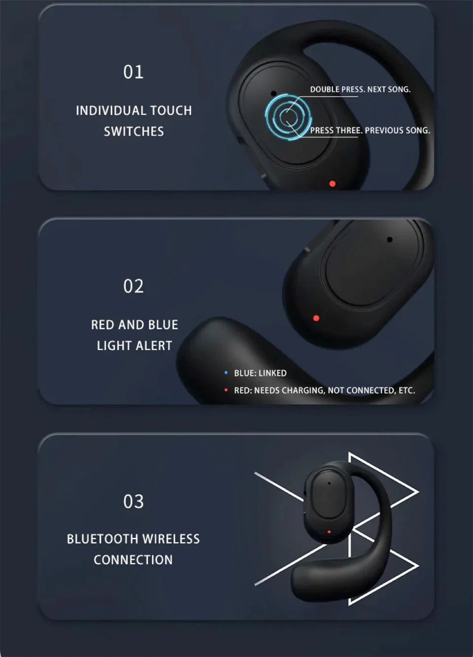 Bone Conduction Bluetooth Headphones