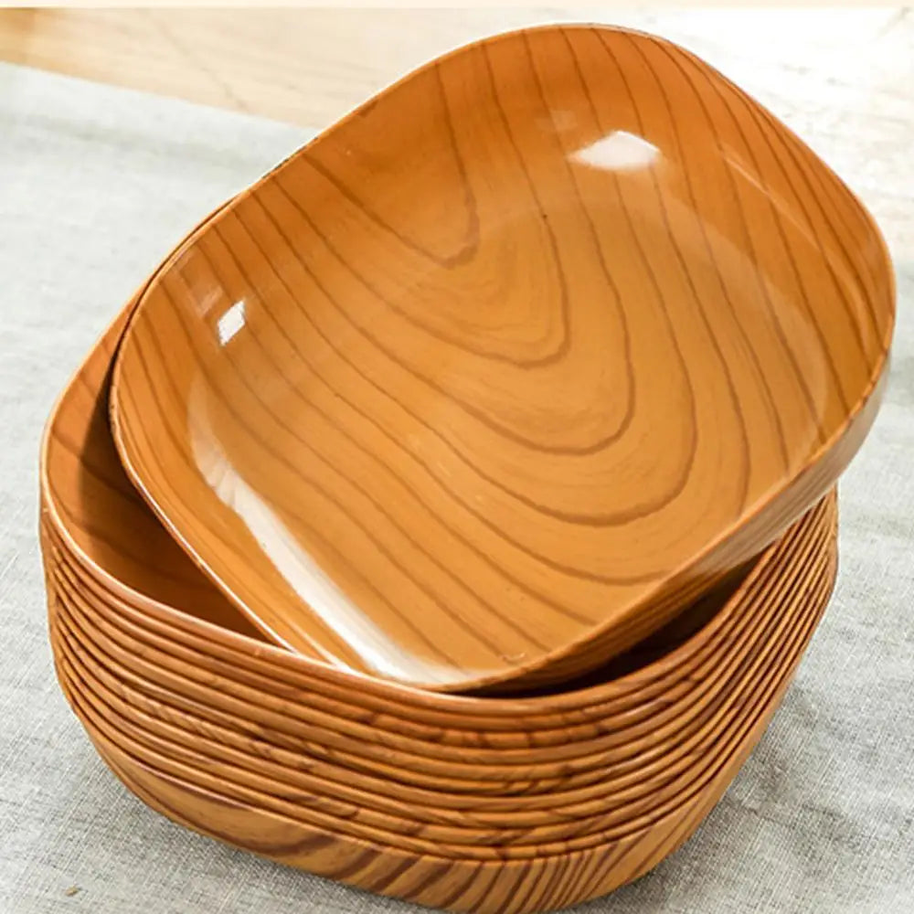 Japanese Wood Grain Square Plate