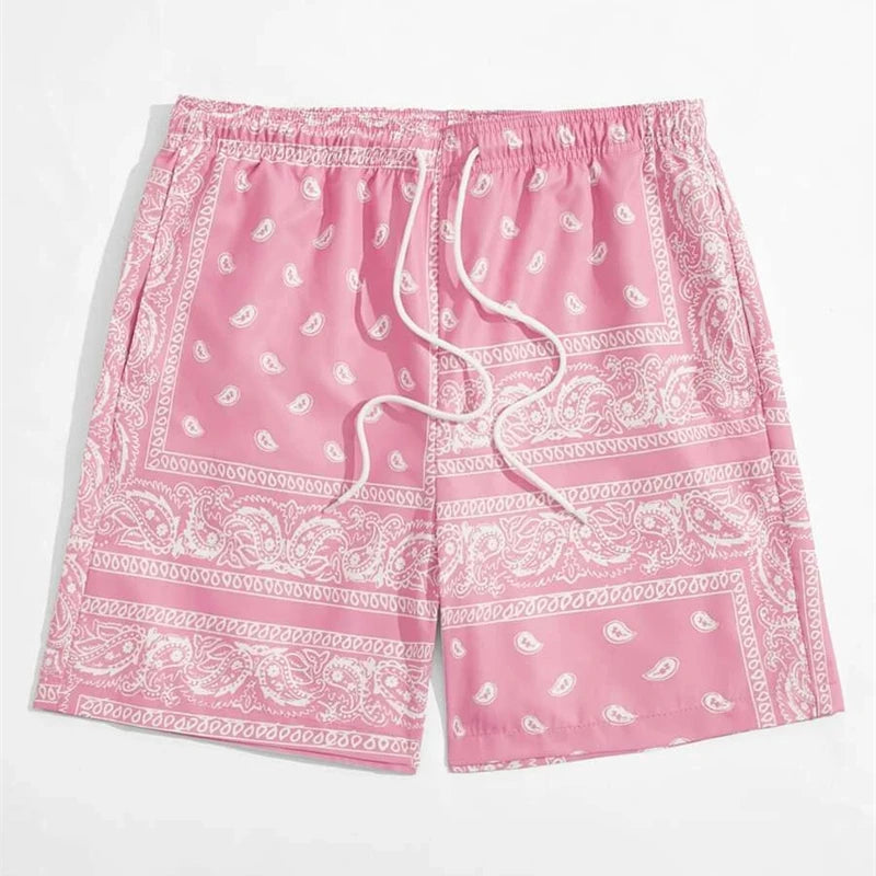 Men's Hawaiian Print Swim Trunks