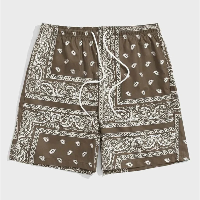 Men's Hawaiian Print Swim Trunks