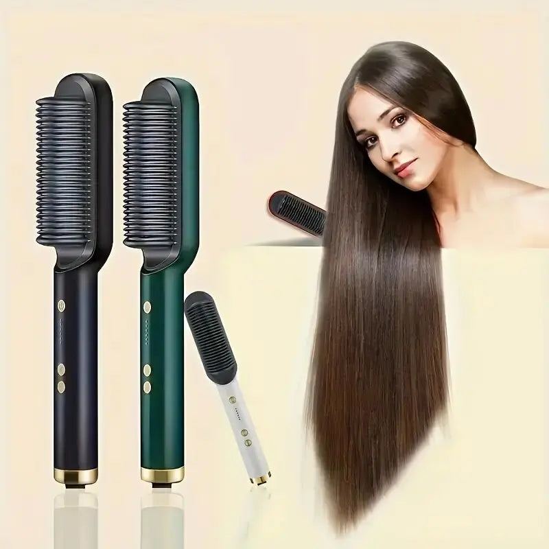 2-in-1 Electric Hair Straightener Comb