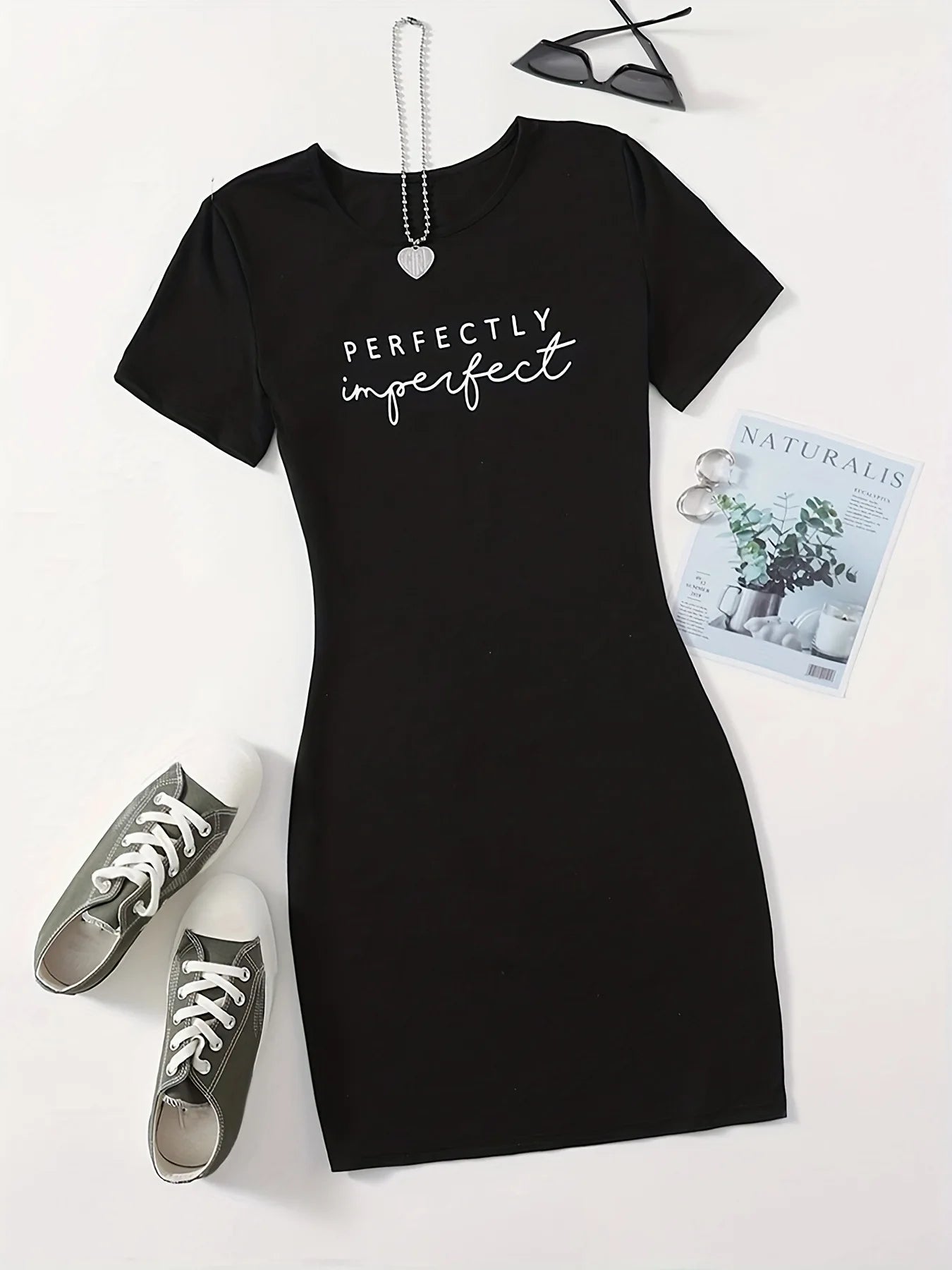 Women's Printed T-Shirt Mini Dress – Slim Fit