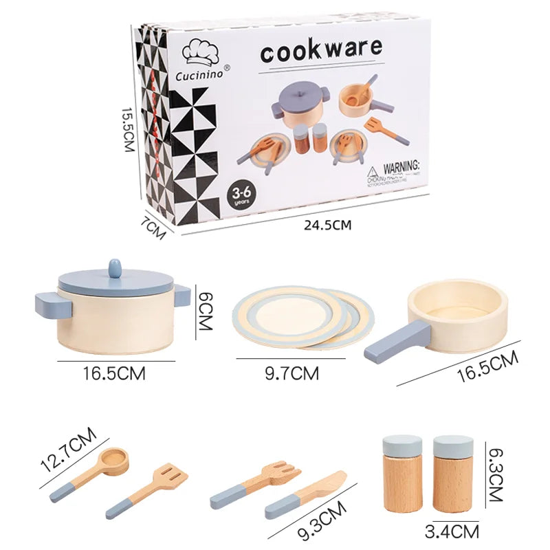 Wooden Kids Kitchen Play Set