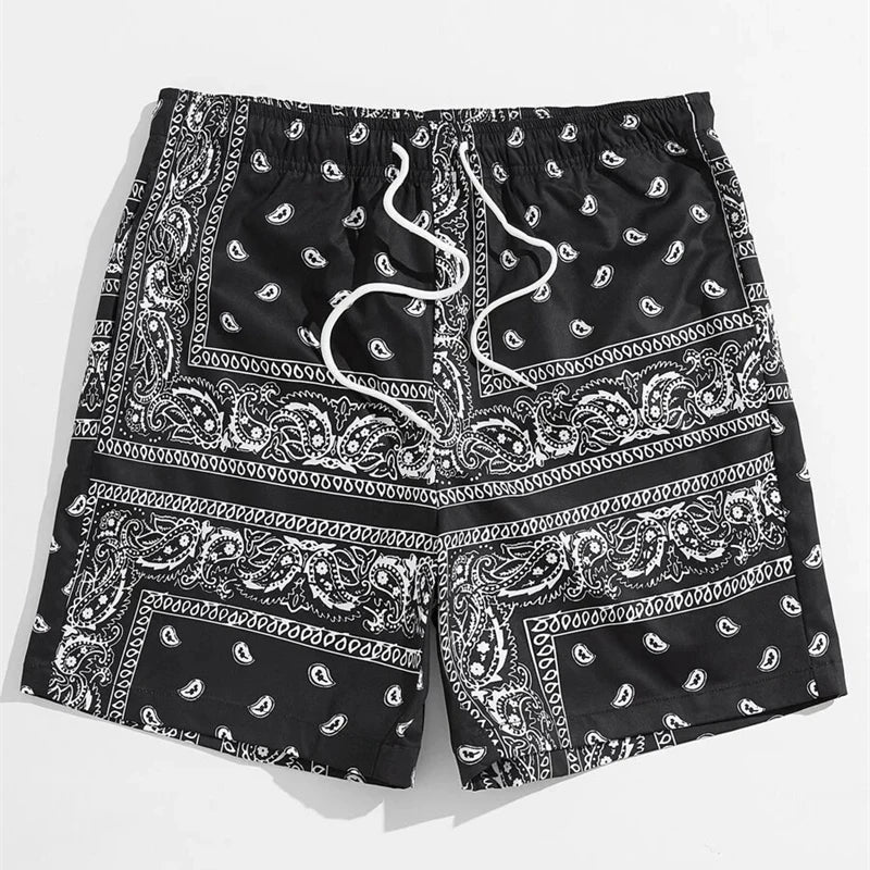 Men's Hawaiian Print Swim Trunks