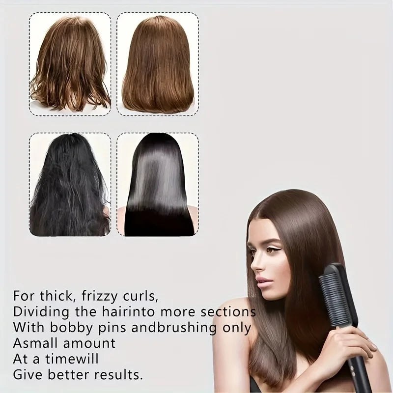 2-in-1 Electric Hair Straightener Comb