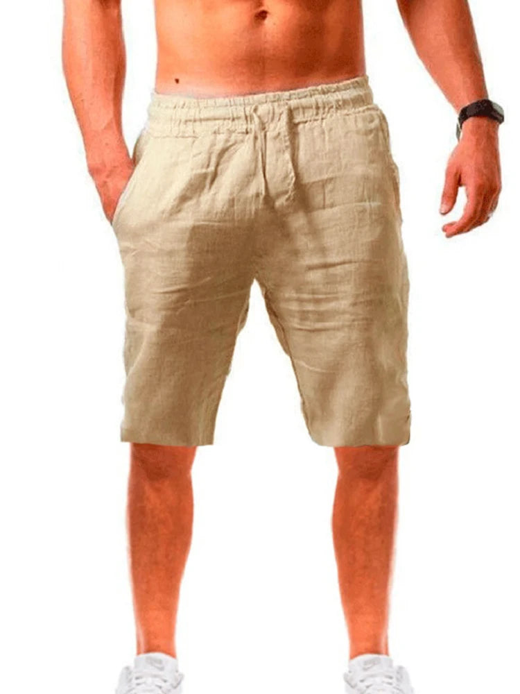 Men's Cotton Linen Drawstring Shorts