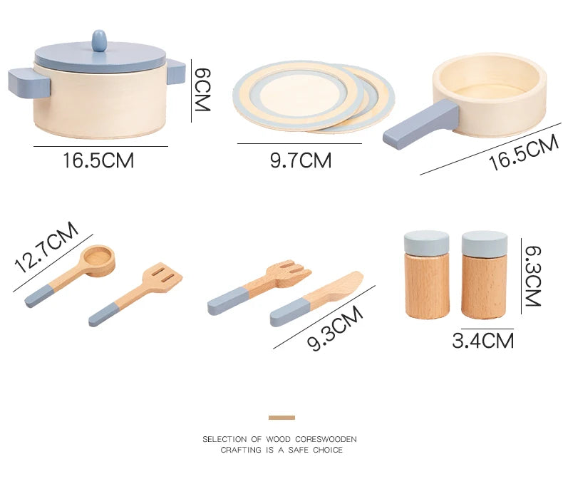 Wooden Kids Kitchen Play Set