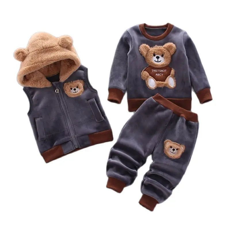 Baby Fleece Hooded Outfit Set