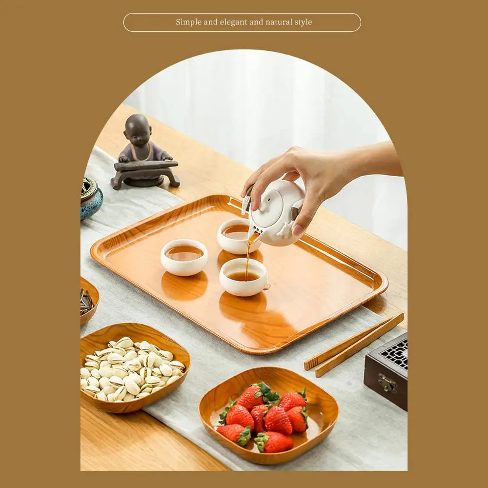 Japanese Wood Grain Square Plate