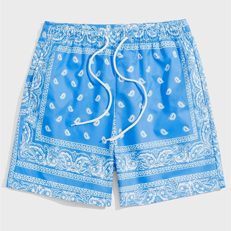 Men's Hawaiian Print Swim Trunks