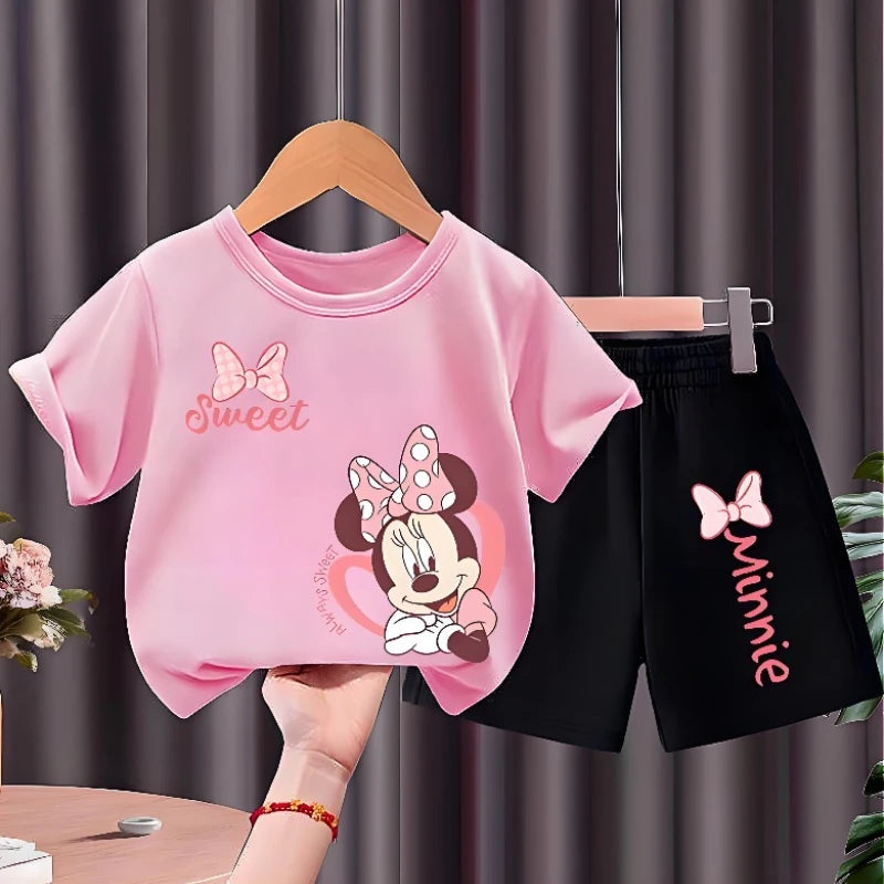 Girls T-Shirt & Shorts Set – 2PC Summer Outfit