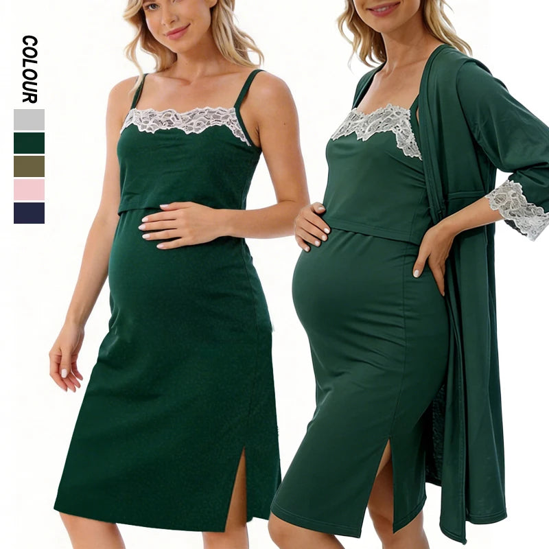 Maternity Hospital Robe & Nursing Nightgown