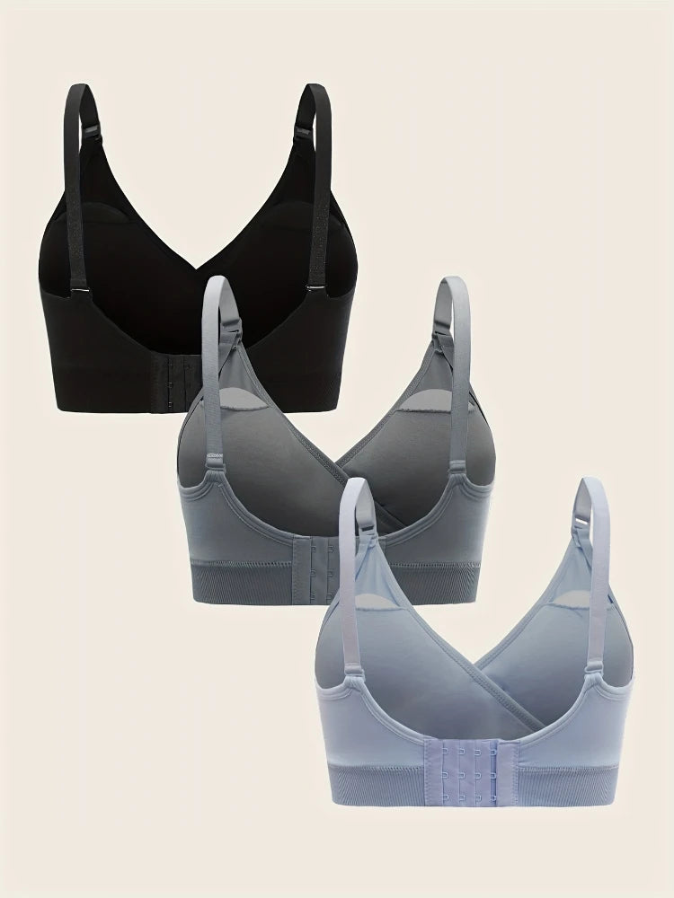 3-Pack Front-Open Nursing Bra Set