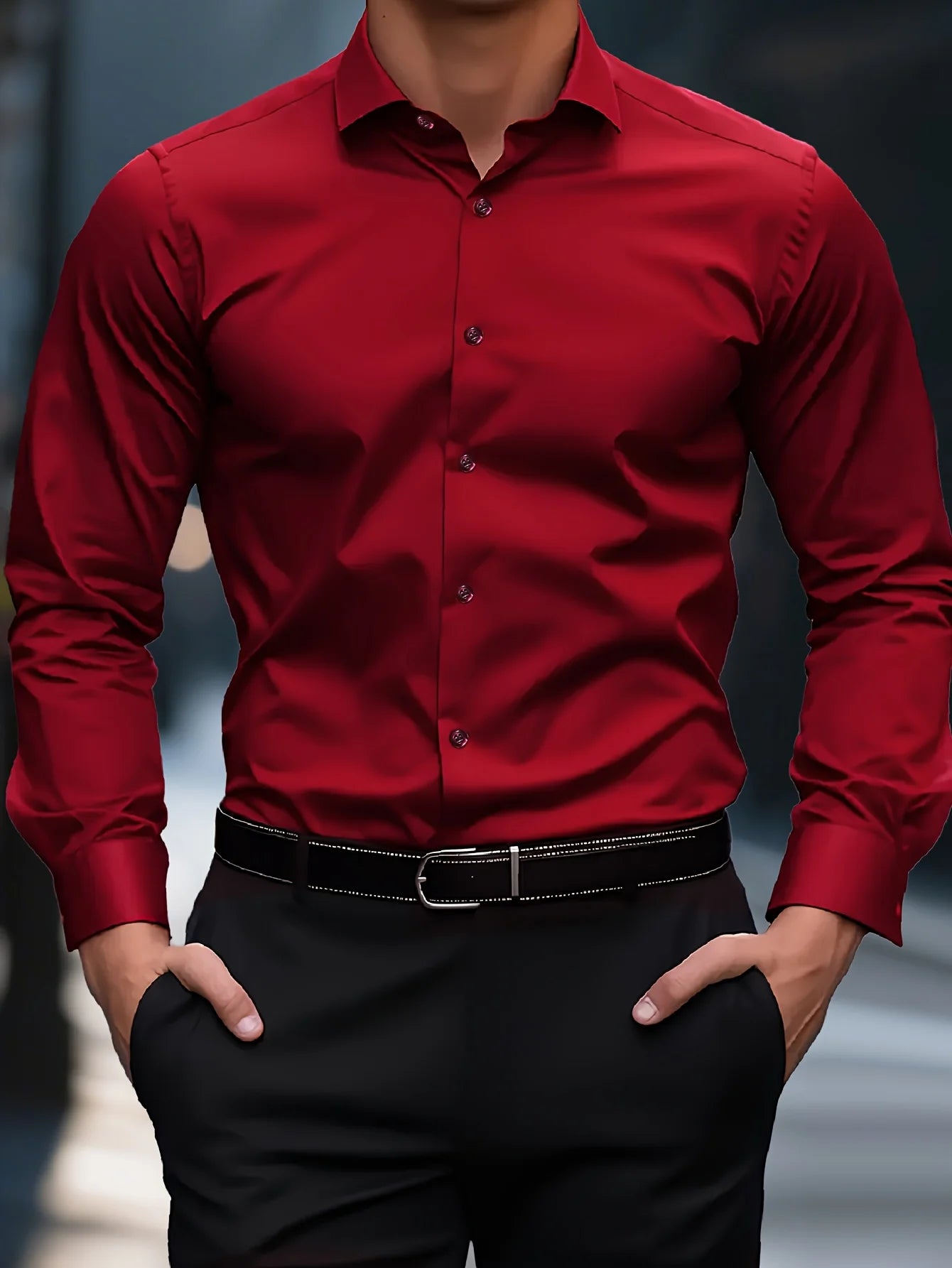 Men's Long Sleeve Stretch Shirt
