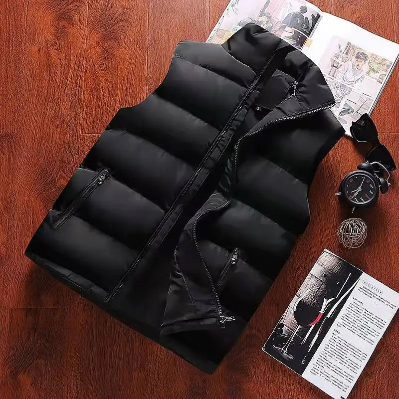 Men's Warm Zip-Up Sleeveless Vest