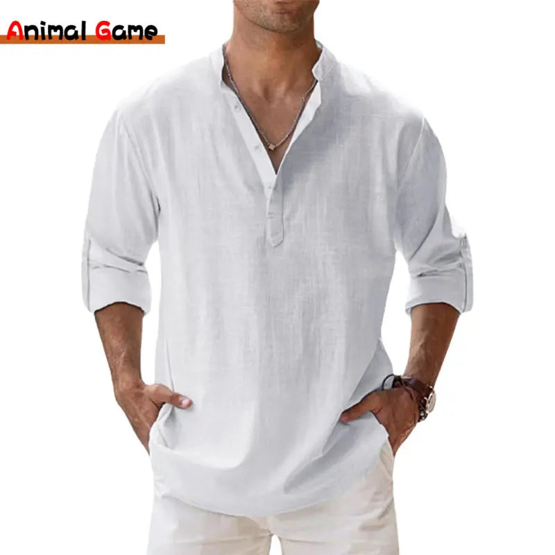 Men's Cotton Linen Casual Shirt