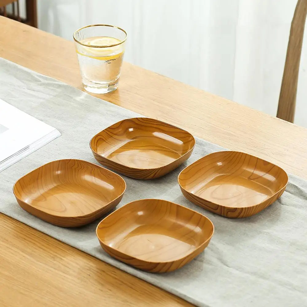 Japanese Wood Grain Square Plate