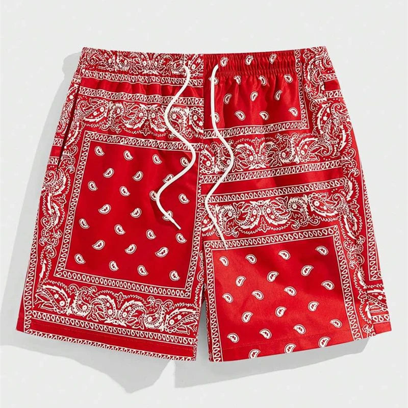 Men's Hawaiian Print Swim Trunks