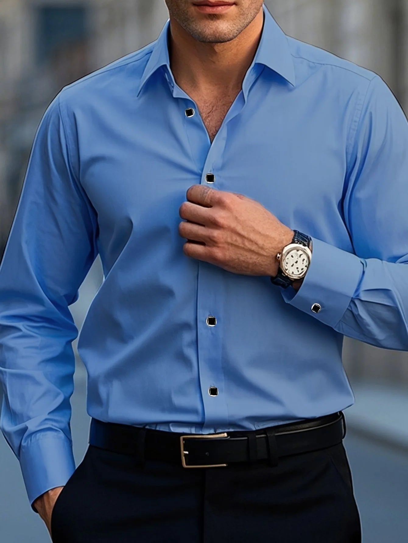 Men's Long Sleeve Stretch Shirt