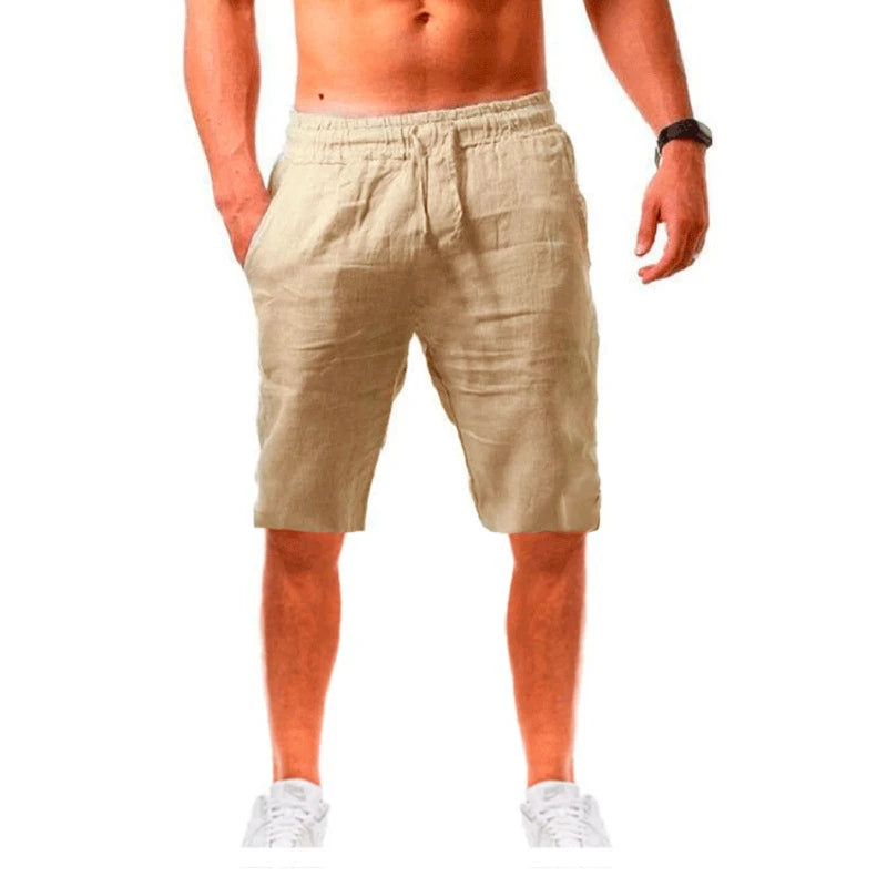 Men's Cotton Linen Drawstring Shorts