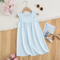 Girls Blue Lace Sleeveless Dress – Kids Summer Costume