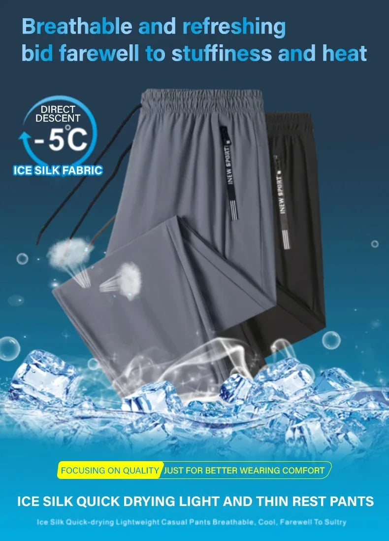 Men's Ice Silk Wide Leg Pants