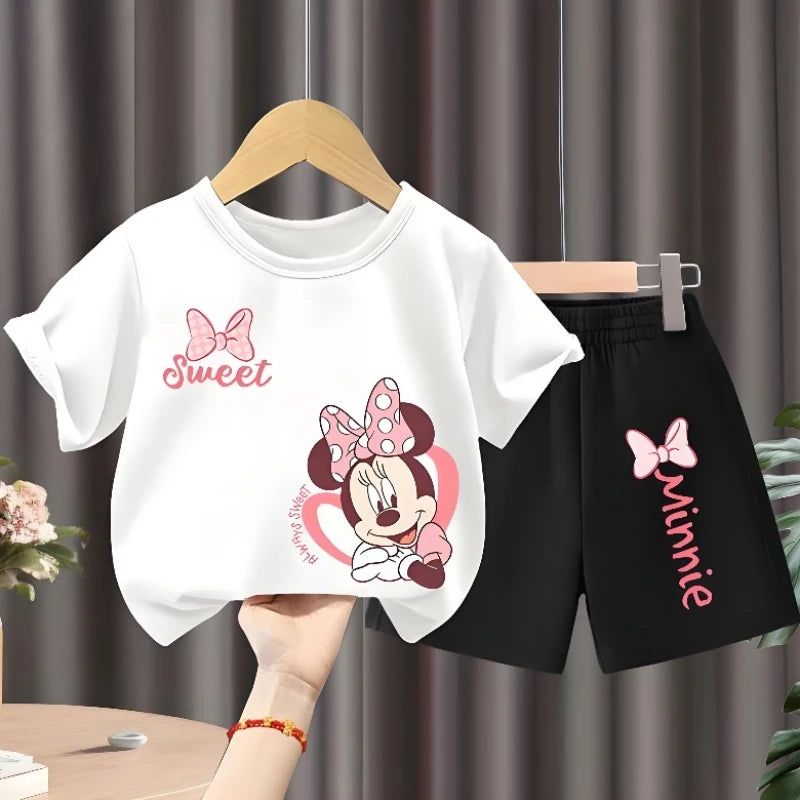 Girls T-Shirt & Shorts Set – 2PC Summer Outfit
