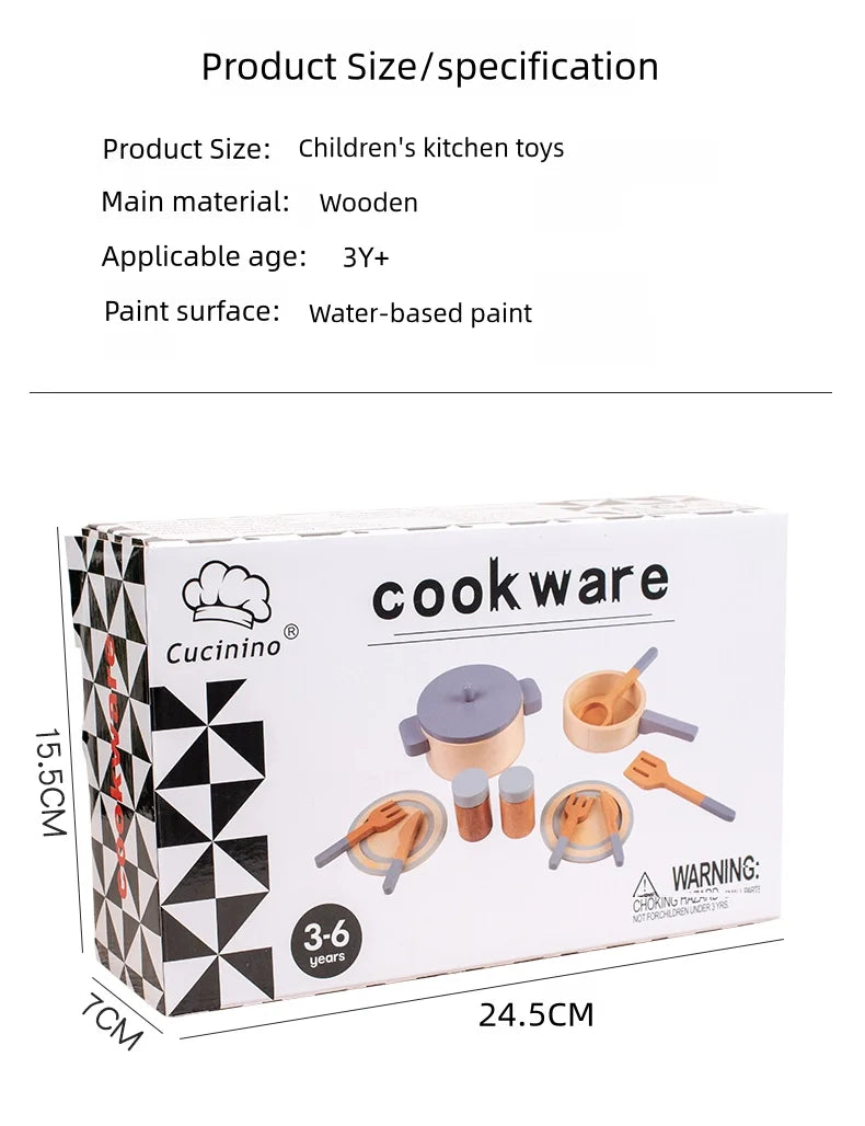 Wooden Kids Kitchen Play Set
