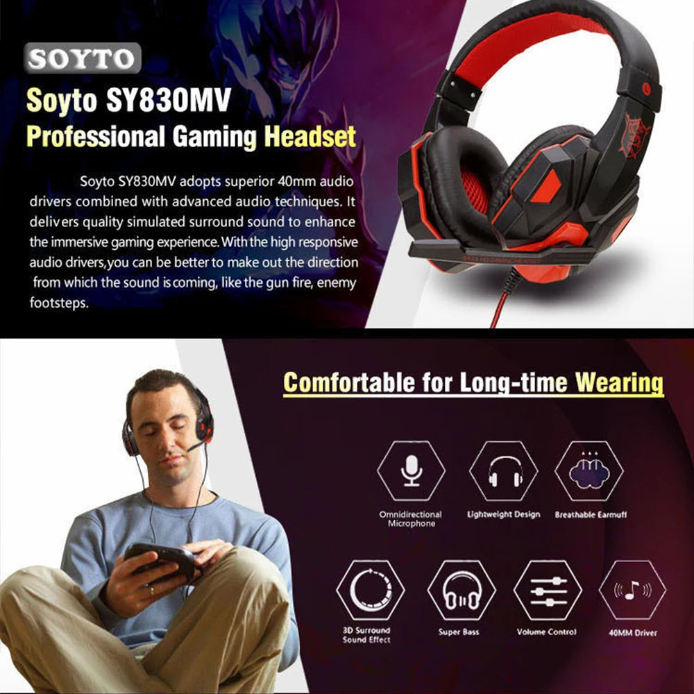 Multi-Platform Gaming Headset with Mic